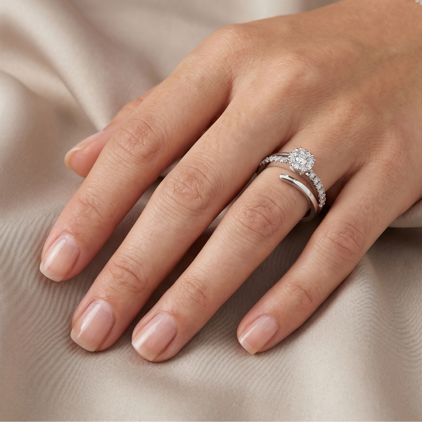 White Gold Round-Cut Lab-Grown Diamond Solitaire Engagement Ring