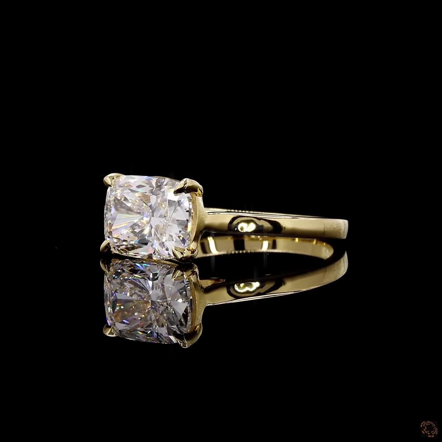 Hallmark yellow gold lab grown diamond ring close view