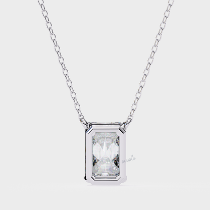 Hallmarked white gold lab grown diamond solitaire pendant IGI certified luxury