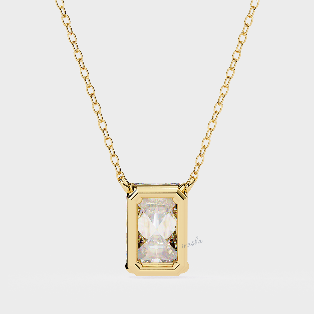 Hallmarked yellow gold lab grown diamond solitaire pendant IGI certified fine jewelry