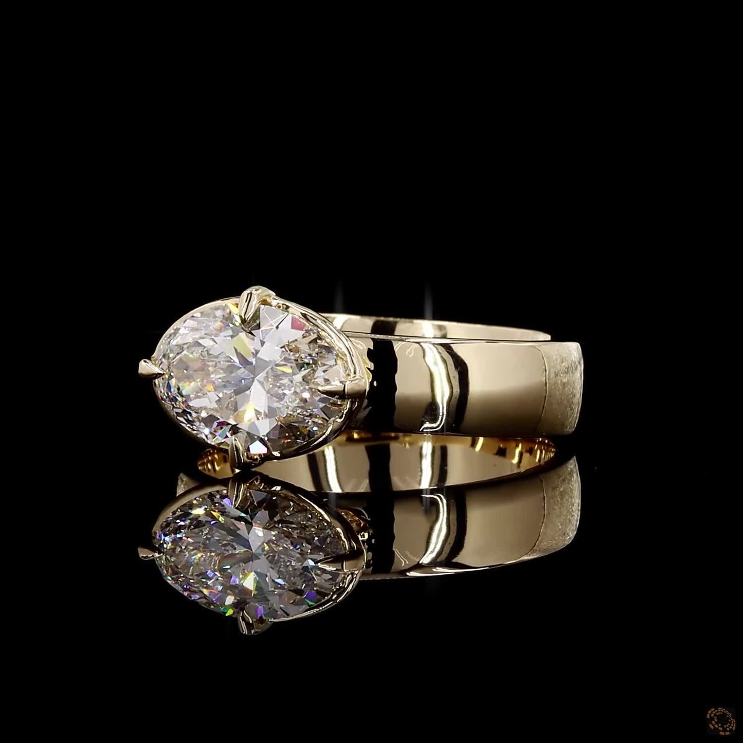 IGI certified lab grown diamond ring yellow gold