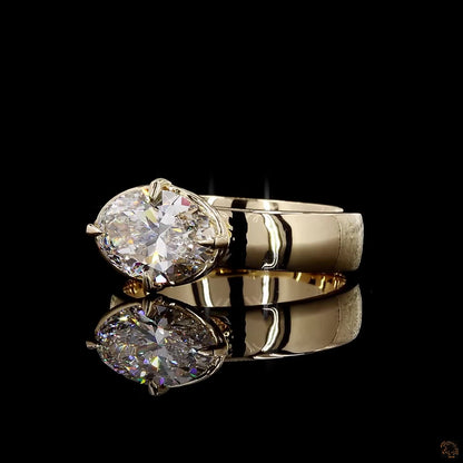 IGI certified lab grown diamond ring yellow gold