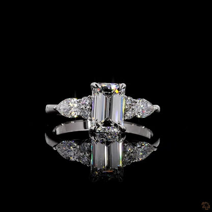 multishape lab grown diamond ring white gold emerald pear
