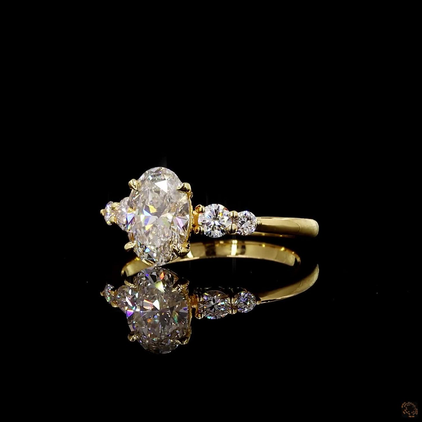 IGI GLI certified lab grown diamond ring yellow gold