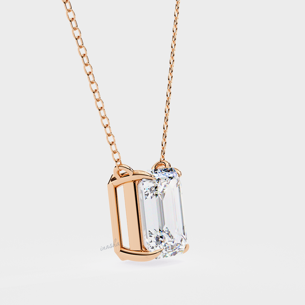 Hallmarked rose gold lab grown diamond solitaire pendant IGI certified fine jewelry