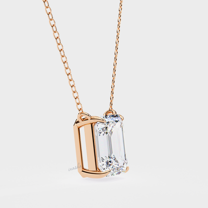 Hallmarked rose gold lab grown diamond solitaire pendant IGI certified fine jewelry