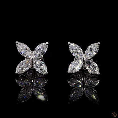 1.89 Carat Marquise Cut Lab-Grown Diamond Earrings in