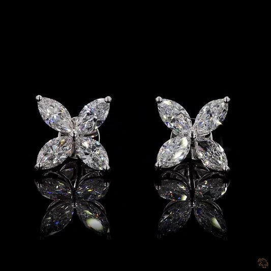 1.89 Carat Marquise Cut Lab-Grown Diamond Earrings in