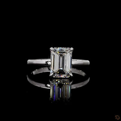emerald cut lab grown diamond ring white gold