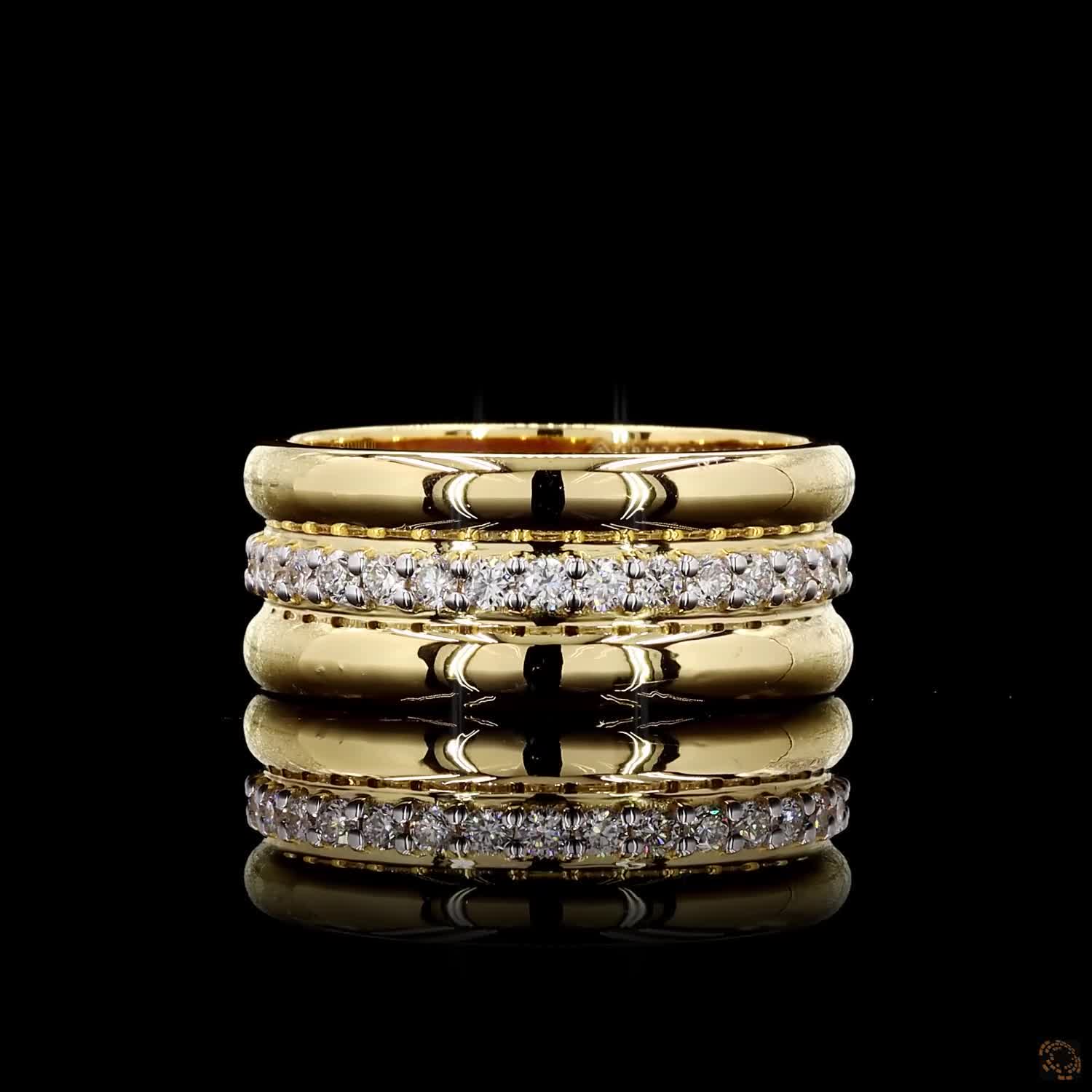 Yellow gold lab grown diamond band