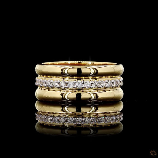 Yellow gold lab grown diamond band