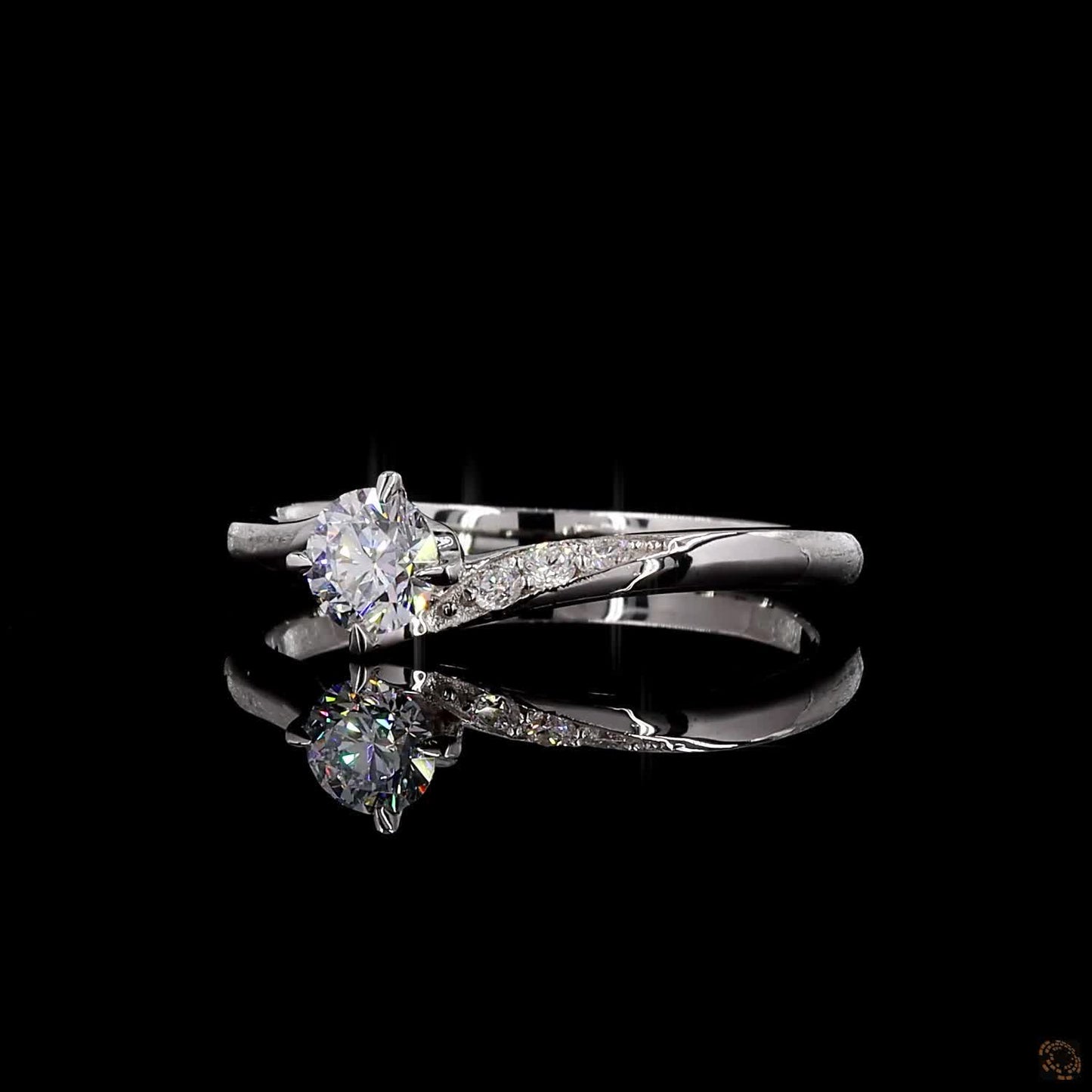 0.55 ct round cut lab grown diamond ring white gold