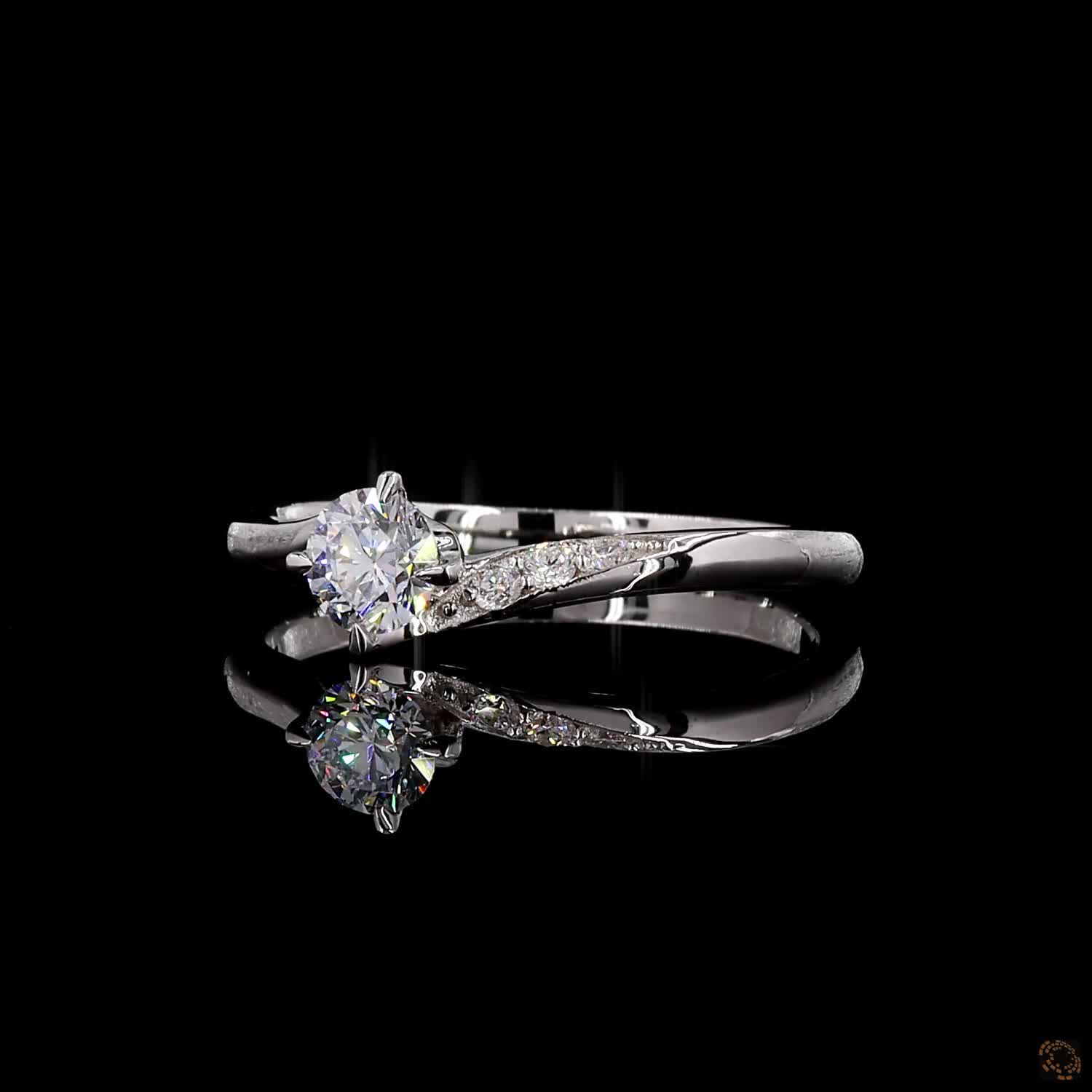 0.55 ct round cut lab grown diamond ring white gold