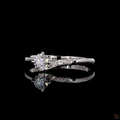 0.55 ct round cut lab grown diamond ring white gold