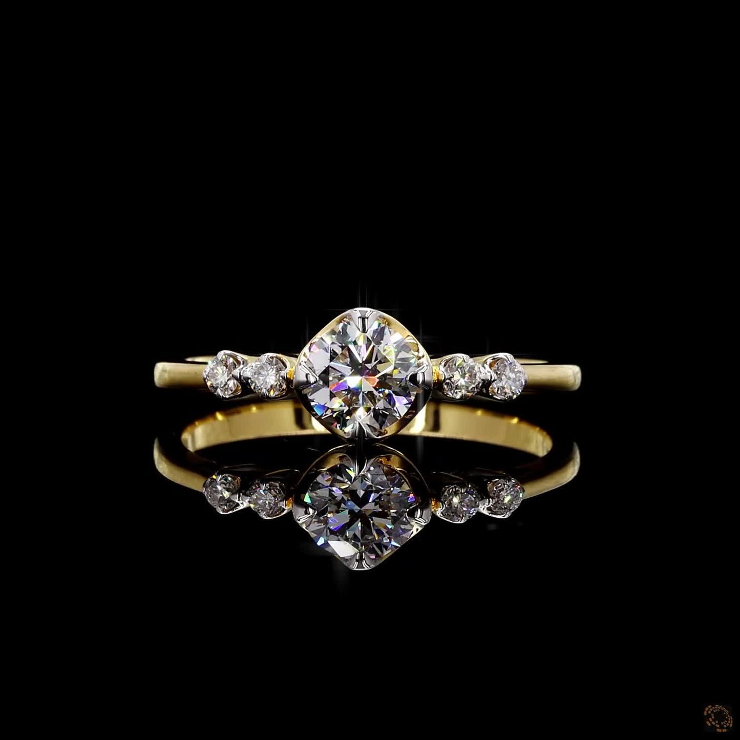 Yellow gold lab grown diamond ring 0.61 carat round cut