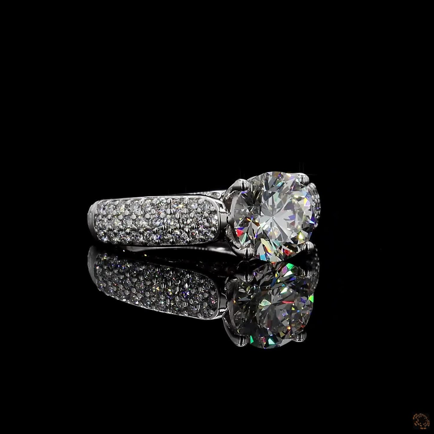 white gold lab grown diamond engagement ring round cut
