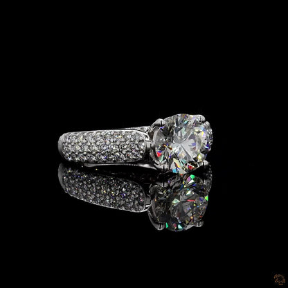 white gold lab grown diamond engagement ring round cut