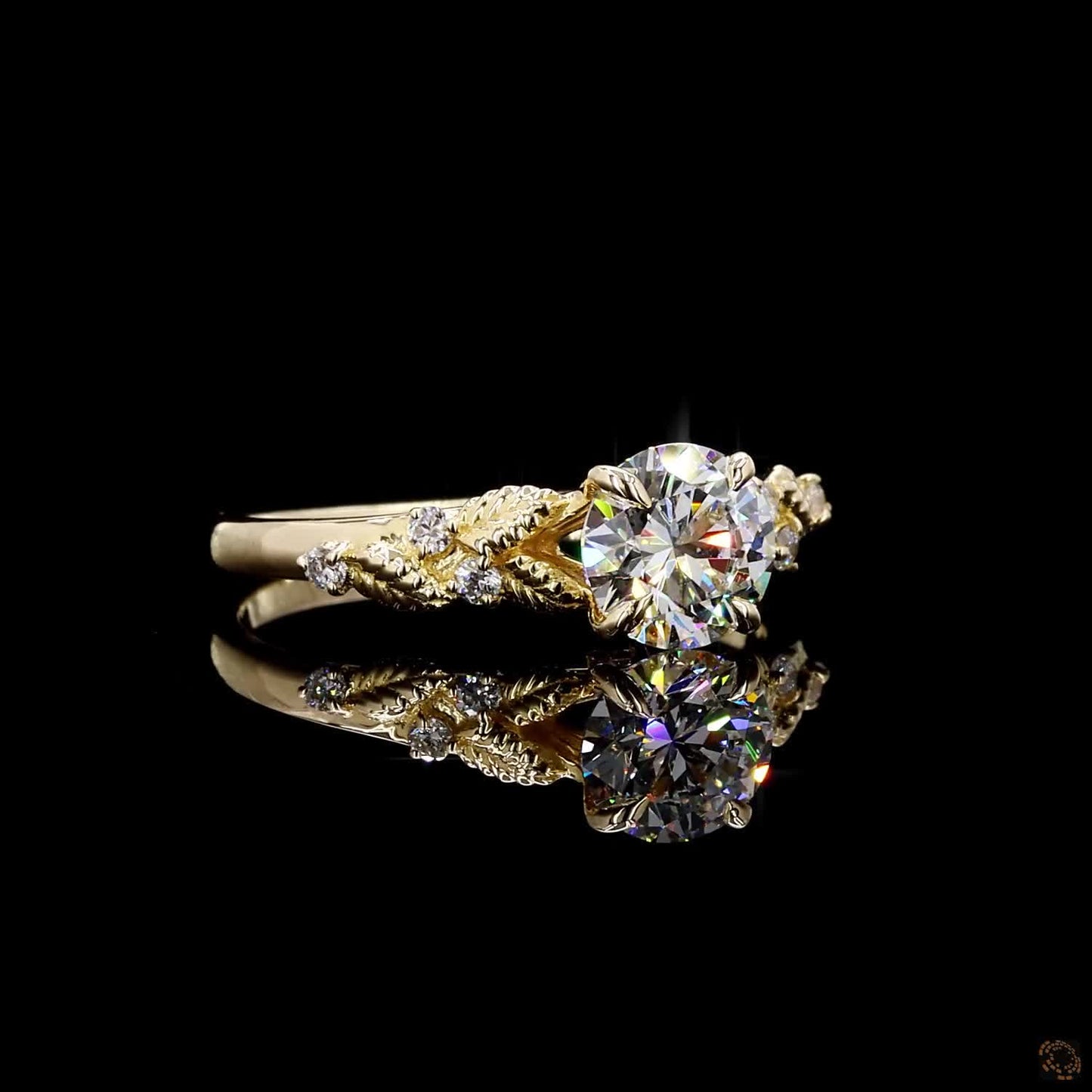 Hallmark yellow gold lab grown diamond engagement ring