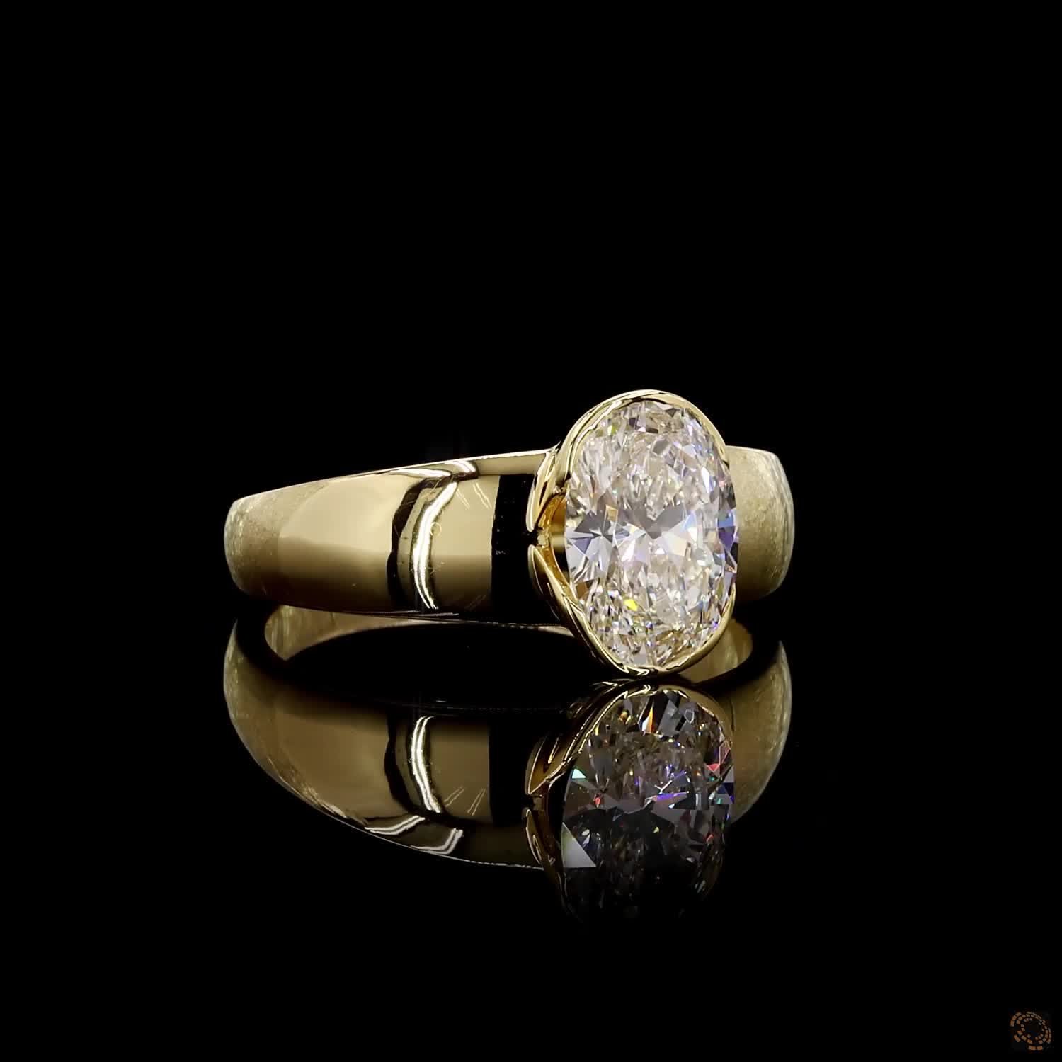 IGI certified lab grown diamond ring yellow gold
