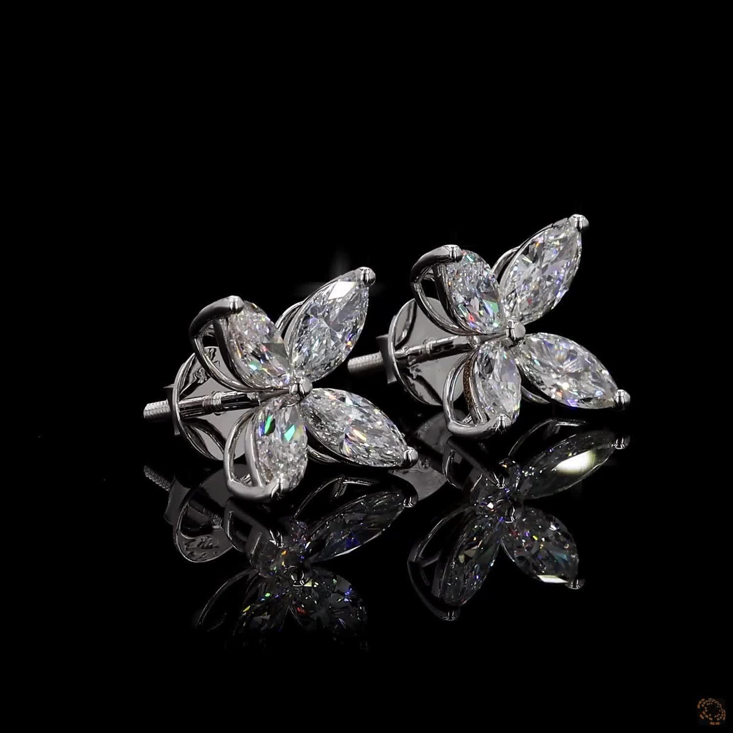 1.89 Carat Marquise Cut Lab-Grown Diamond Earrings in