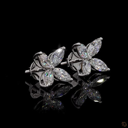 1.89 Carat Marquise Cut Lab-Grown Diamond Earrings in