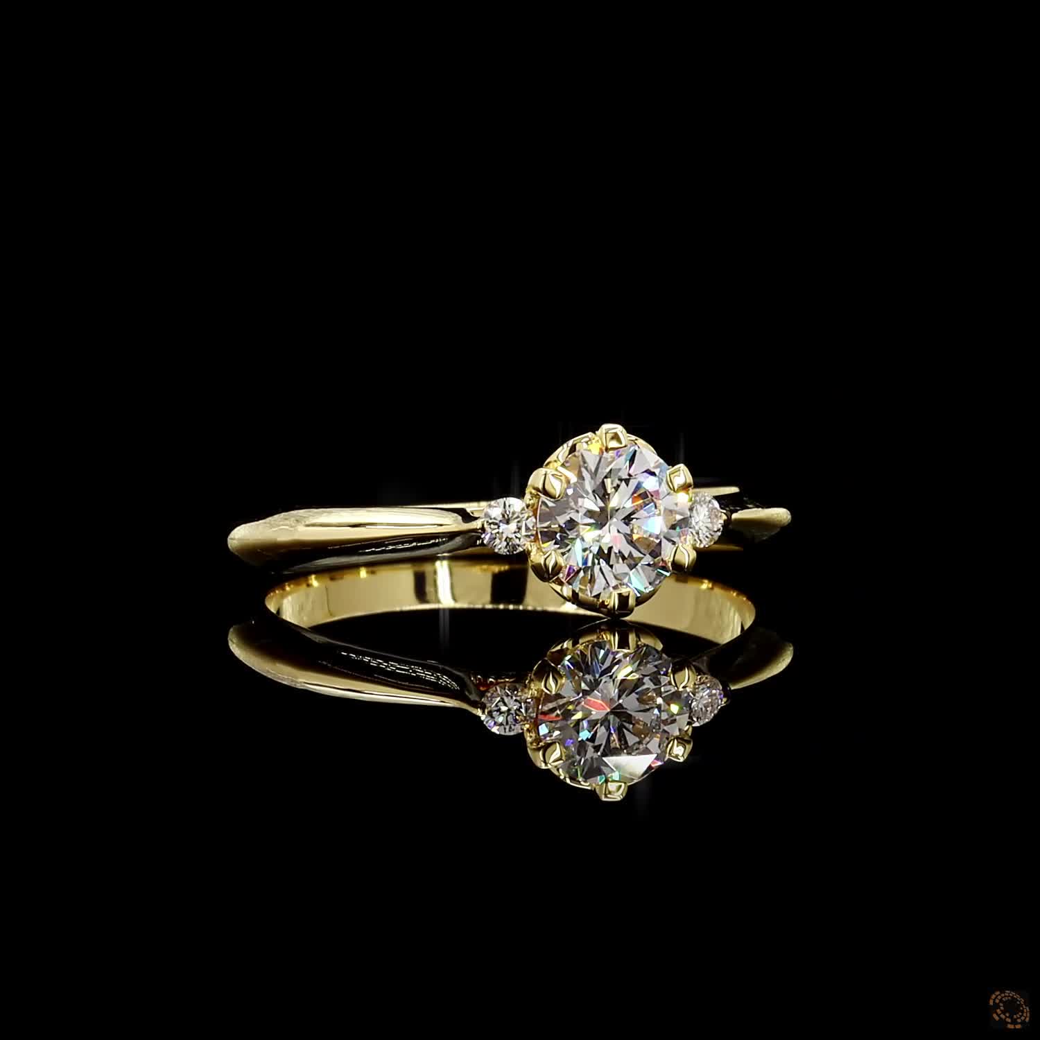 0.56 carat lab grown diamond ring yellow gold