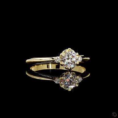 0.56 carat lab grown diamond ring yellow gold