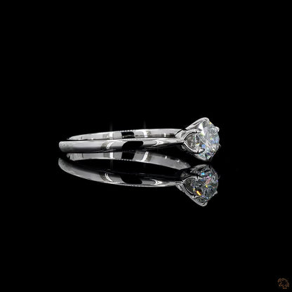 white gold lab grown diamond engagement ring round cut