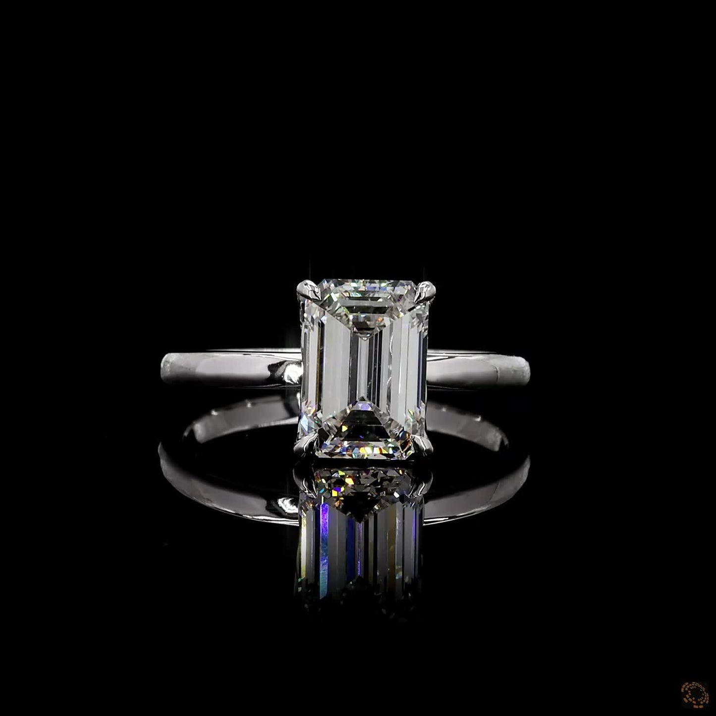 white gold emerald cut diamond engagement ring