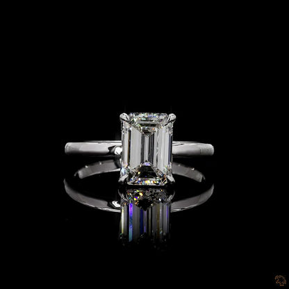white gold emerald cut diamond engagement ring