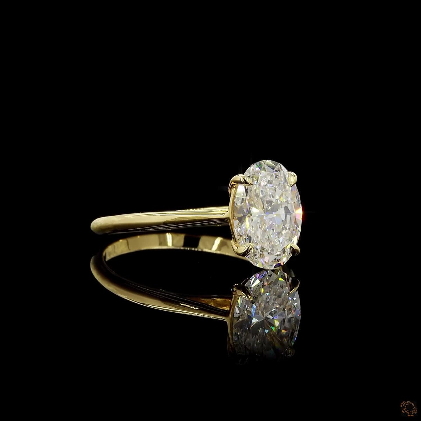 IGI certified lab grown diamond ring yellow gold