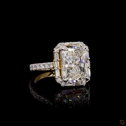 IGI GLI certified lab grown diamond halo ring yellow gold