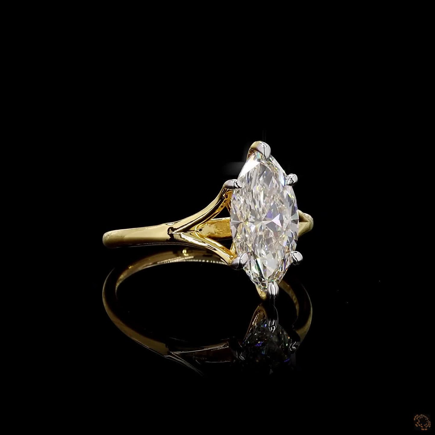 IGI certified lab grown diamond ring yellow gold