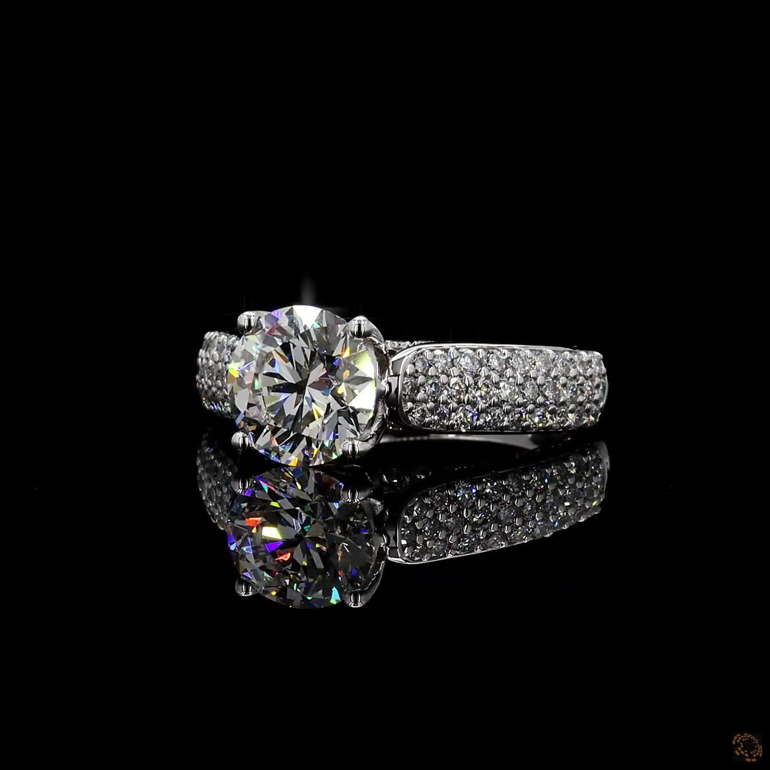hallmark white gold round cut lab grown diamond ring