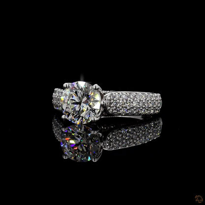 hallmark white gold round cut lab grown diamond ring