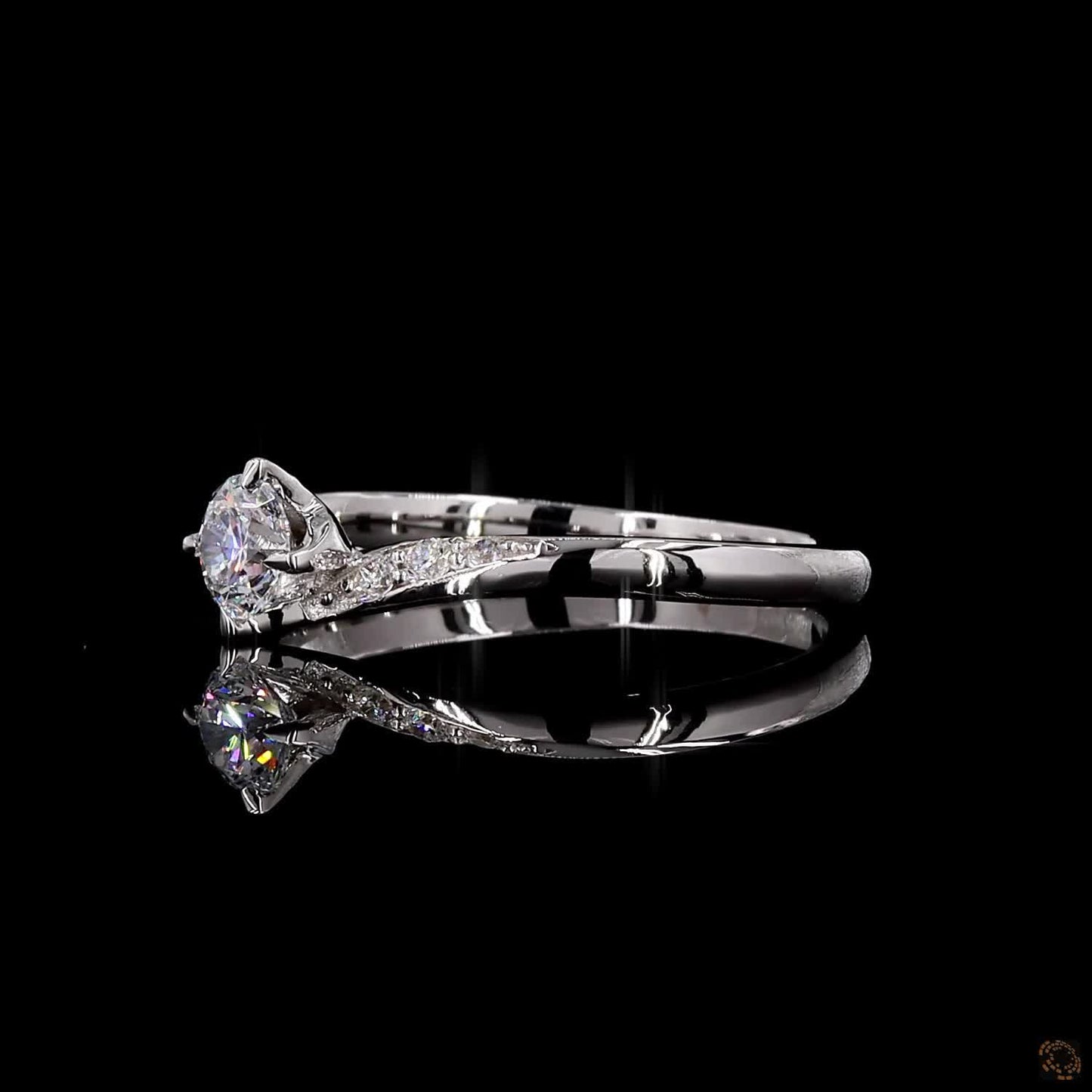 Hallmark white gold lab grown diamond ring close view
