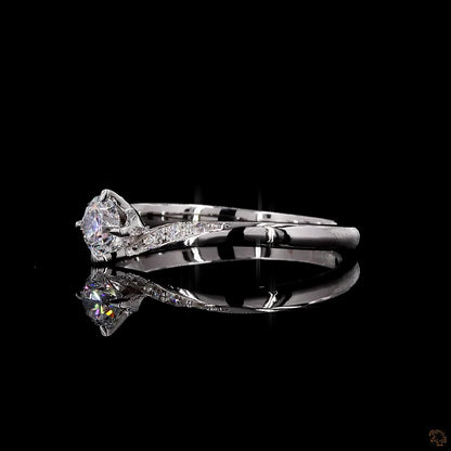 Hallmark white gold lab grown diamond ring close view