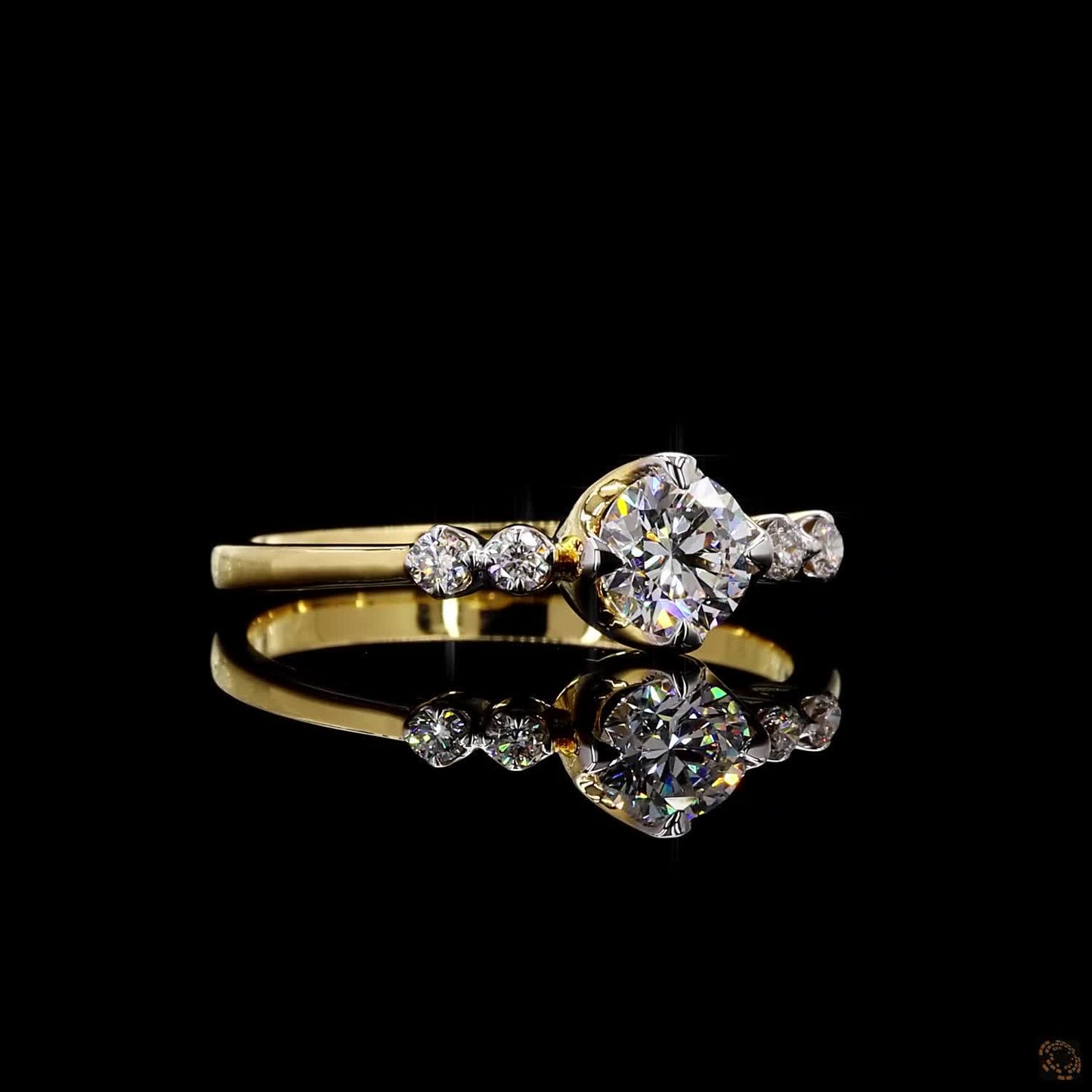 GLI certified lab grown diamond ring yellow gold