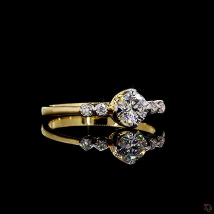 GLI certified lab grown diamond ring yellow gold