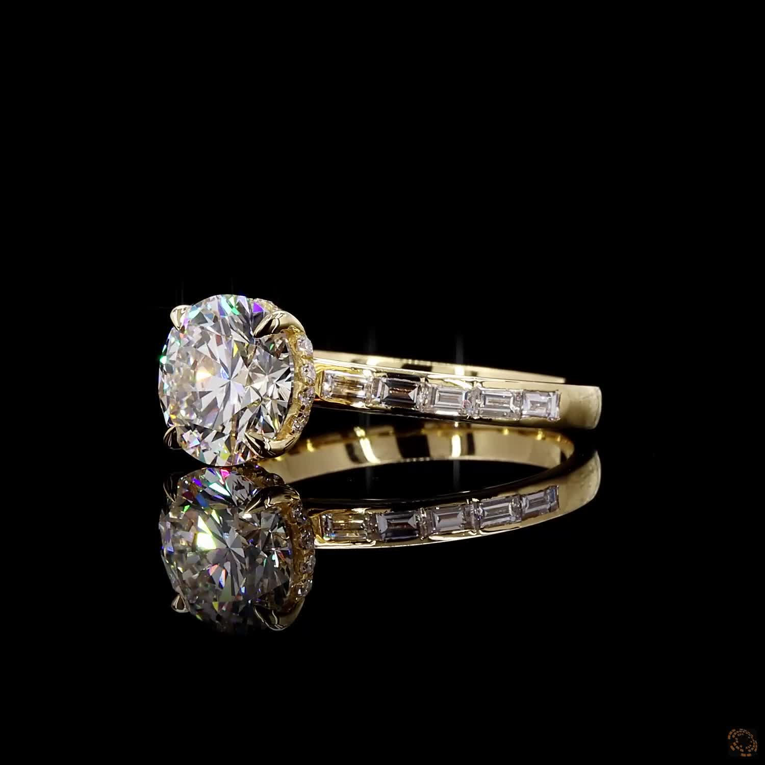 IGI certified lab grown diamond ring yellow gold