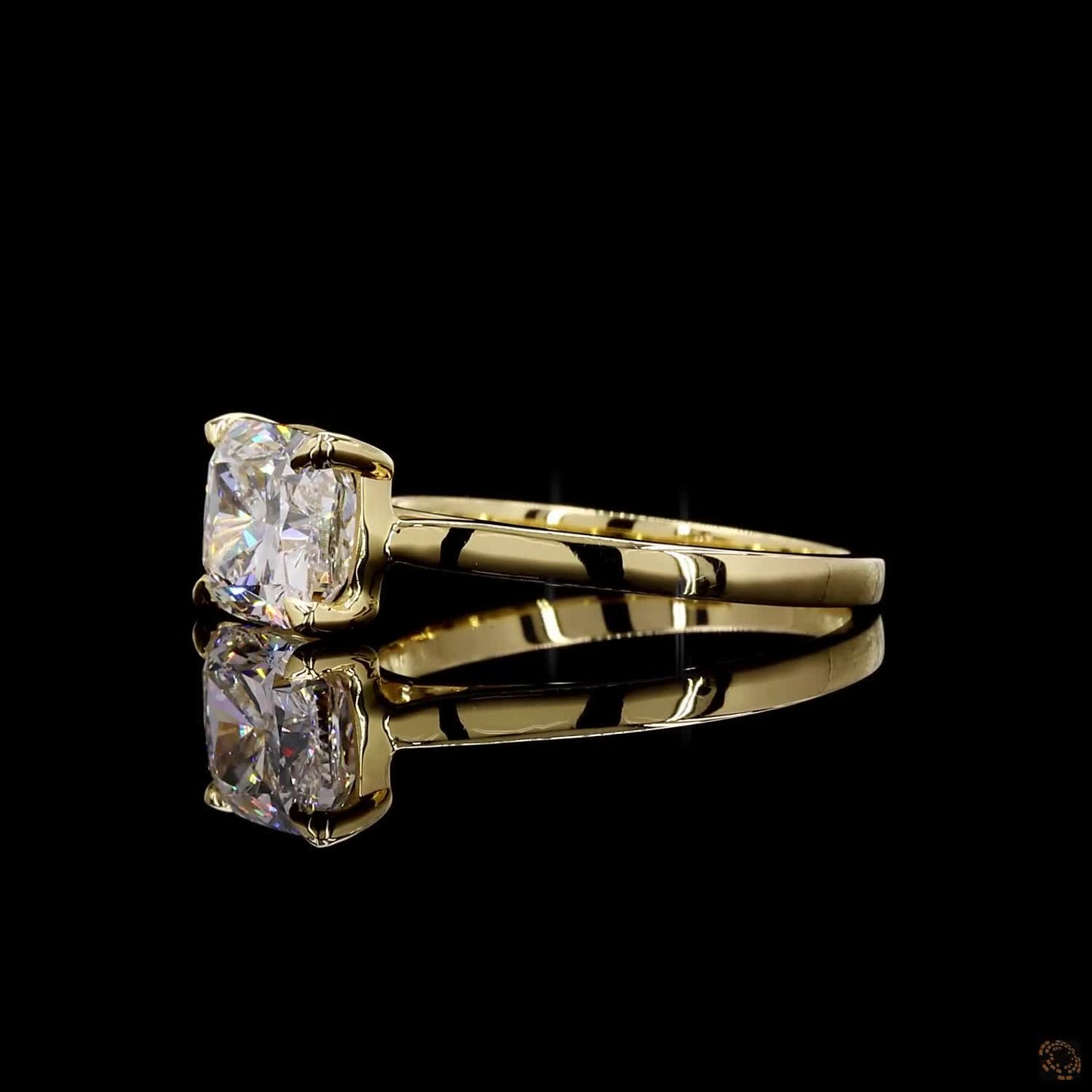 IGI certified lab grown diamond ring yellow gold