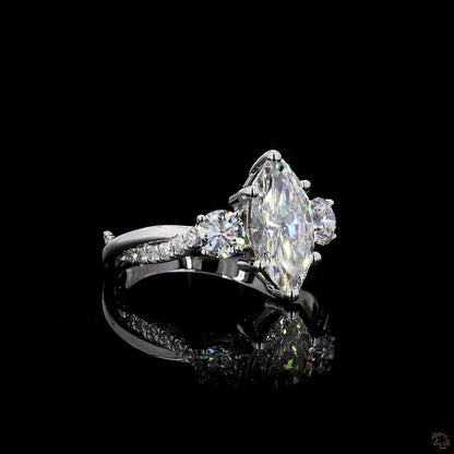 white gold marquise cut lab grown diamond engagement ring