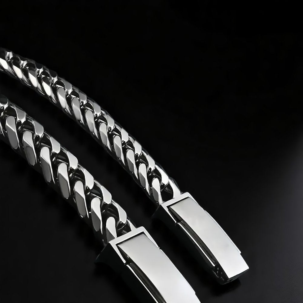 Designer Platinum 950 double Cuban hollow bracelet

