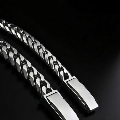 Designer Platinum 950 double Cuban hollow bracelet

