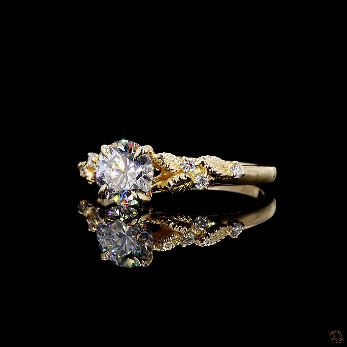 IGI certified lab grown diamond ring yellow gold