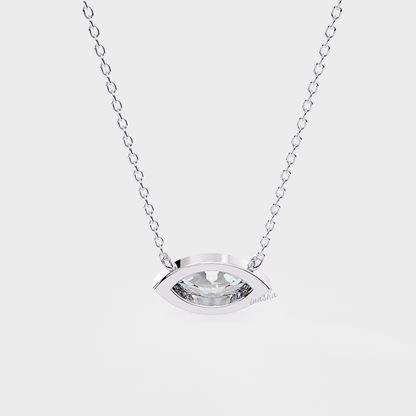 Premium lab grown marquise cut solitaire pendant platinum
