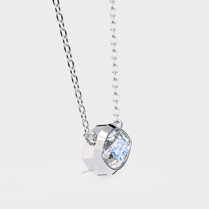 Marquise cut lab grown diamond solitaire pendant in 950 platinum