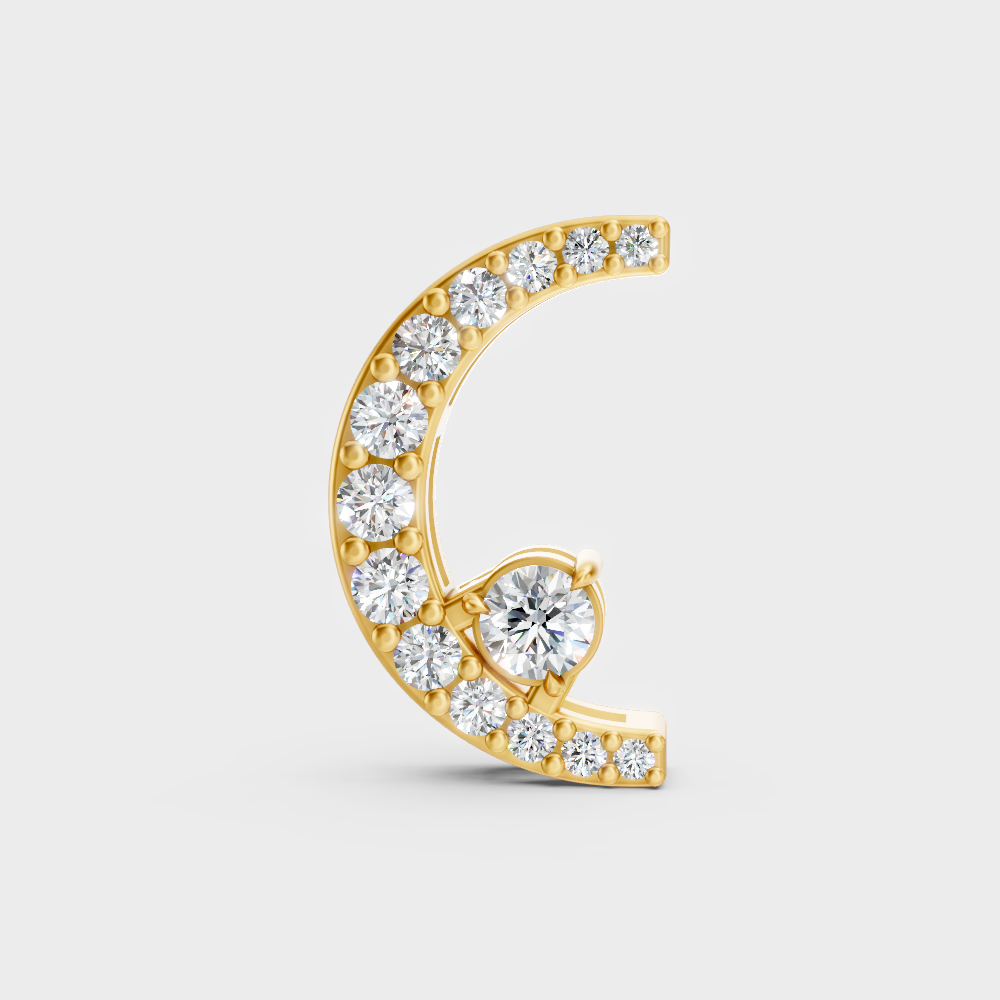 GLI Certified Round Cut Lab-Grown Diamond Pendant In Hallmark Yellow Gold
