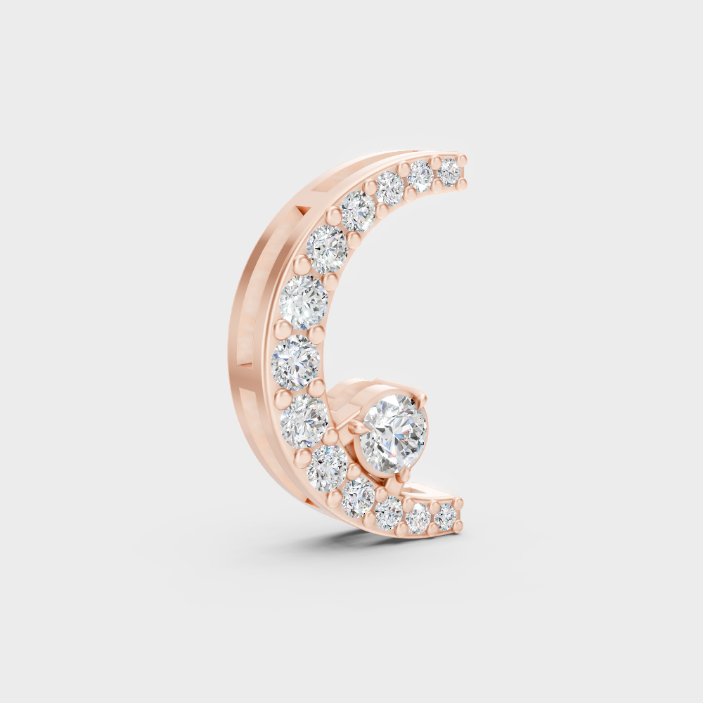 Luxury Round Cut Lab-Grown Diamond Solitaire Pendant In Rose Gold
