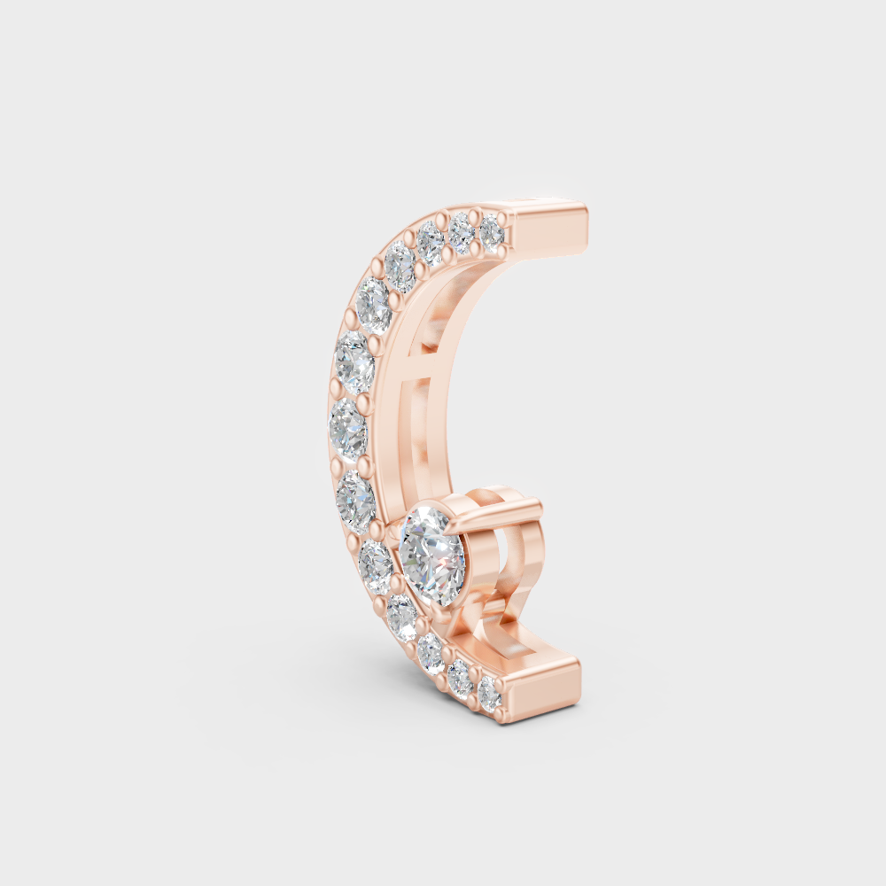 Ethical Lab-Grown Round Diamond Pendant Without Chain In Rose Gold